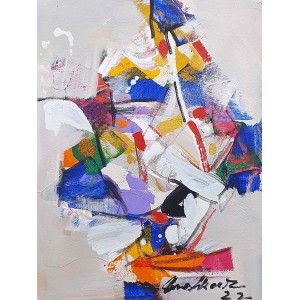 Mashkoor Raza, 12 x 16 Inch, Oil on Canvas, Abstract Painting, AC-MR-556